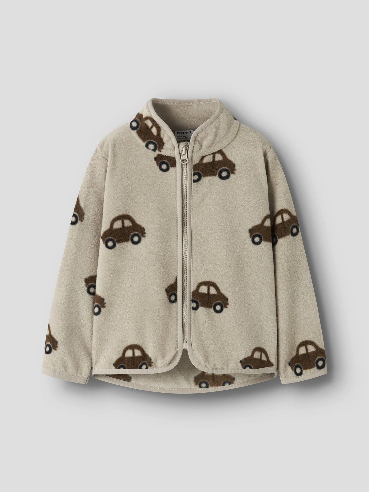 NAME IT Orlajs Fleece Jacket in Island Fossil angled view