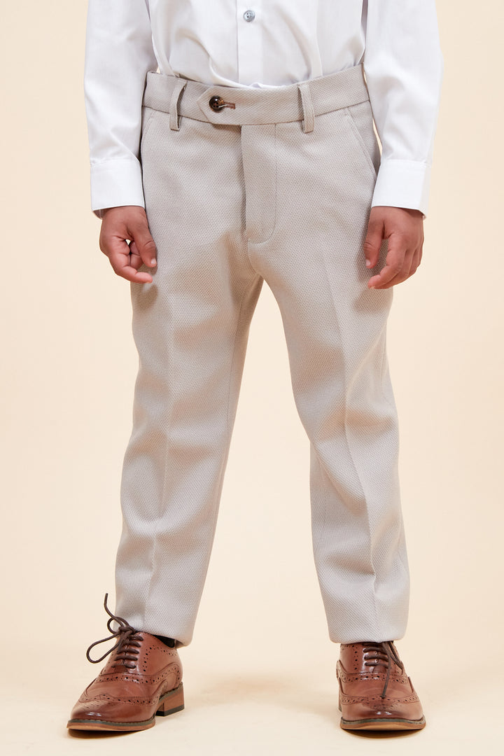 Marc Darcy Boyswear HM5 Boys Stone 3 Piece Suit Stone back view