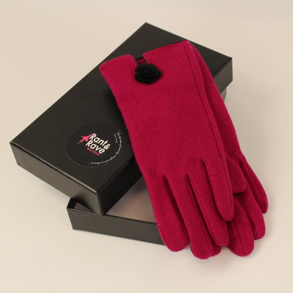RANT & RAVE LADIES Eden Fushia Glove Fushia front view