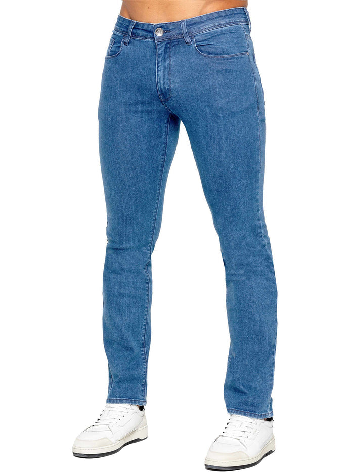 ETO EM629 Light Stone Wash Tapered Jean Light Stone Wash front view