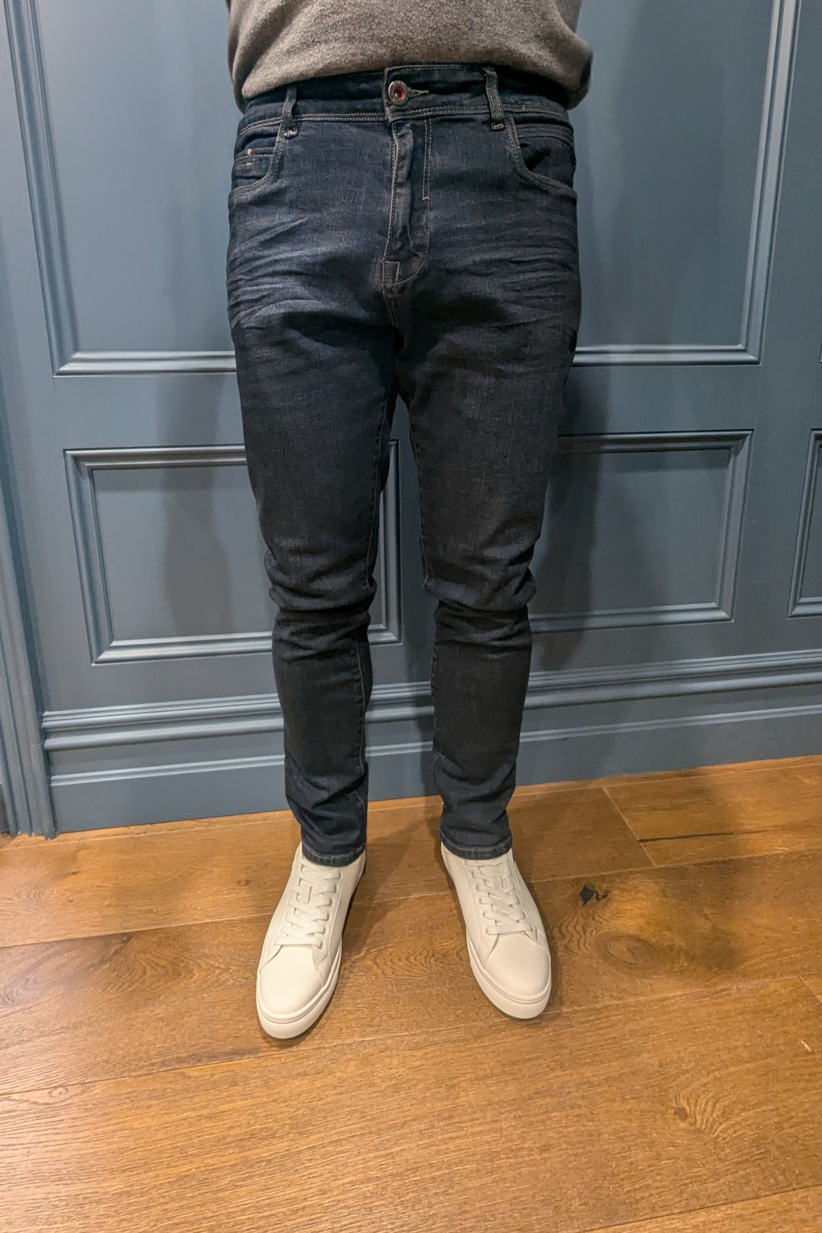 ENZO Enzo Dark Stone Wash Jeans DARK STONE WASH model front view