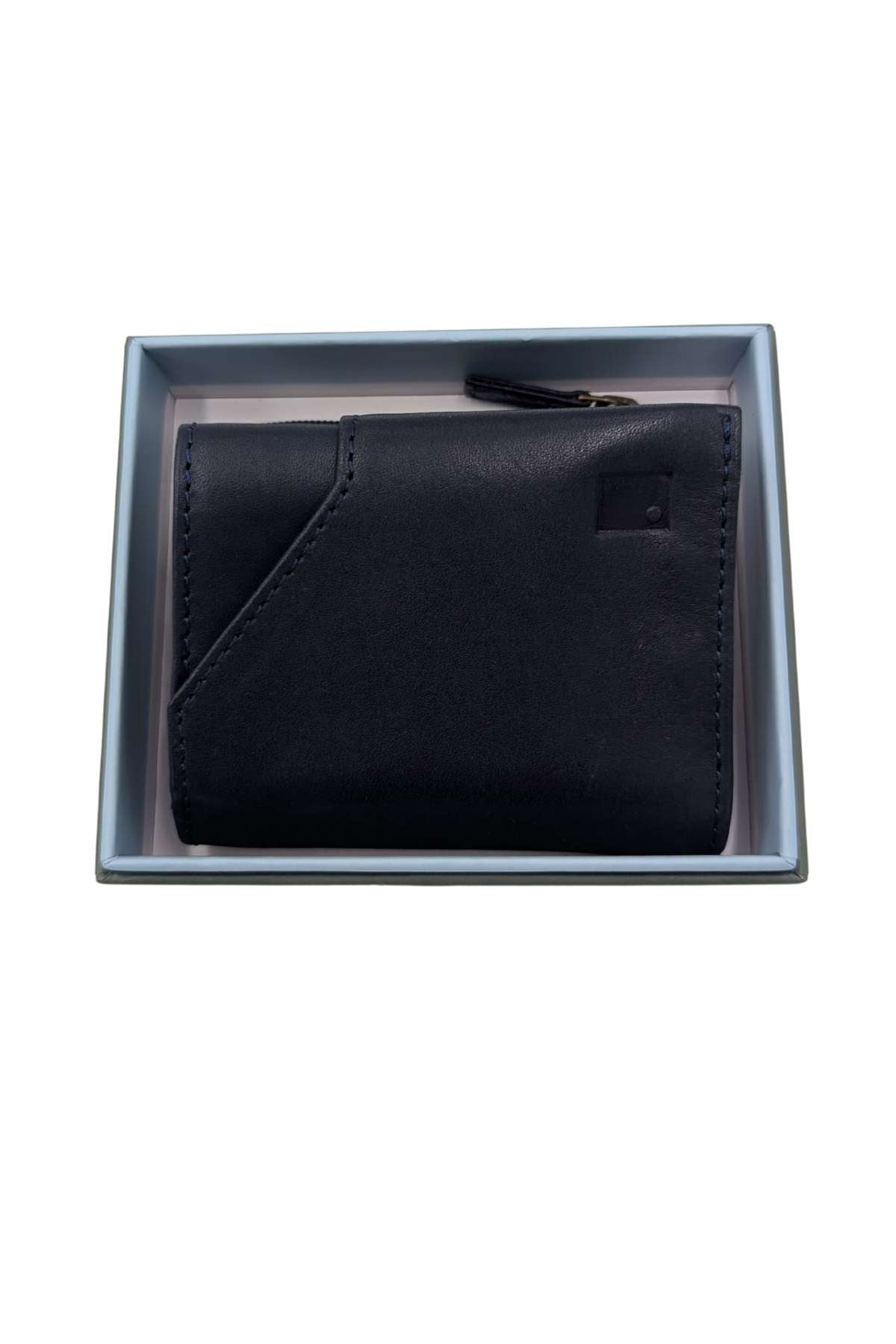 Navy men's wallet in presentation gift box