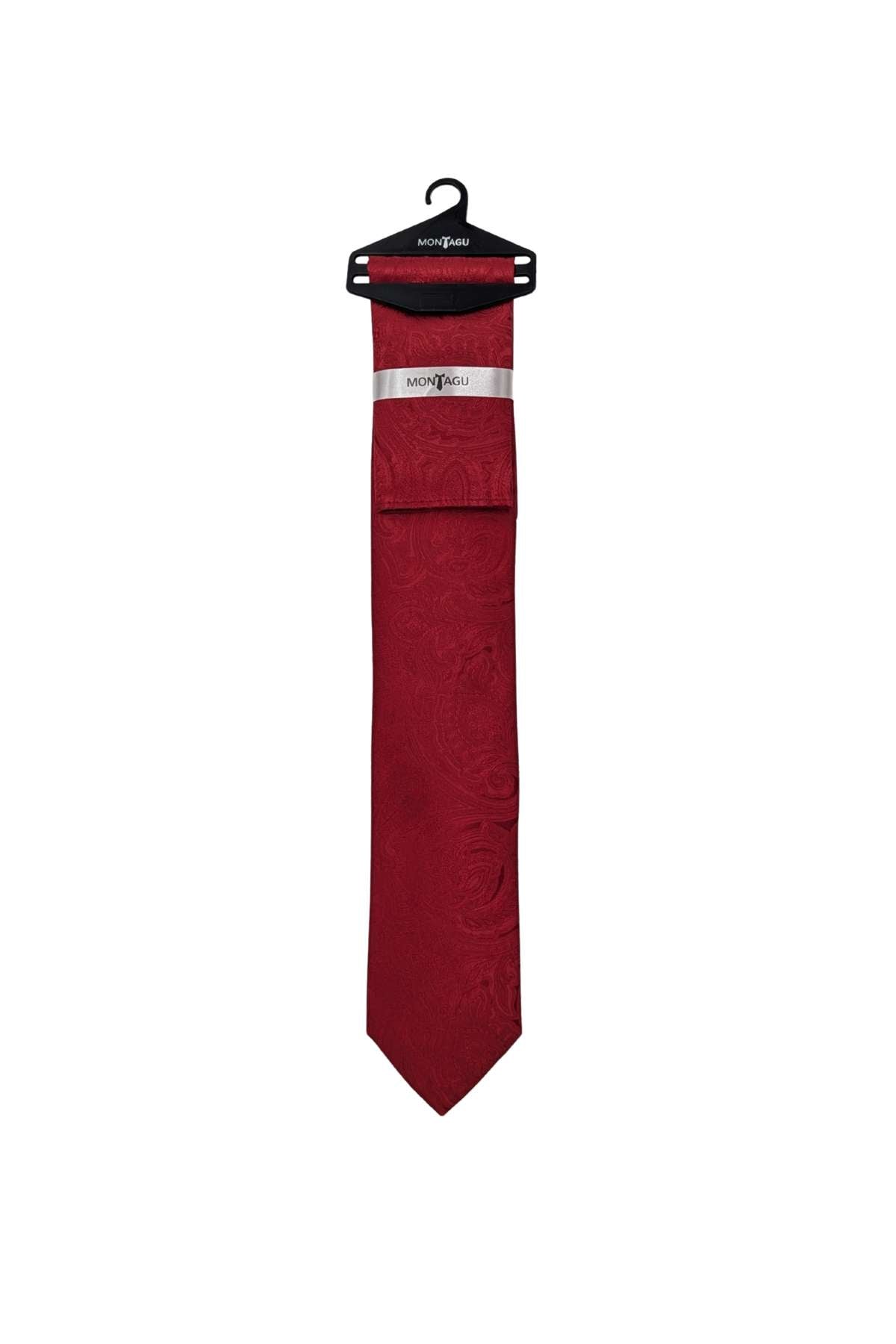 Mens Red Paisley Tie & Pocket Square
