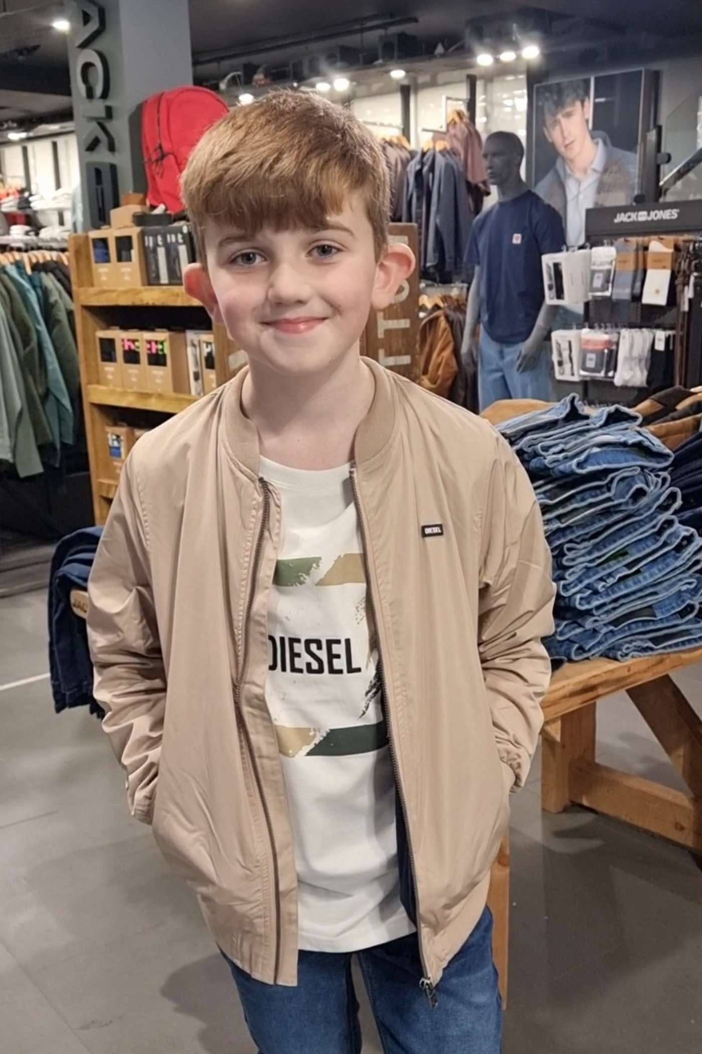 DIESEL KIDS Bishop Sand Boys Jacket SAND front view