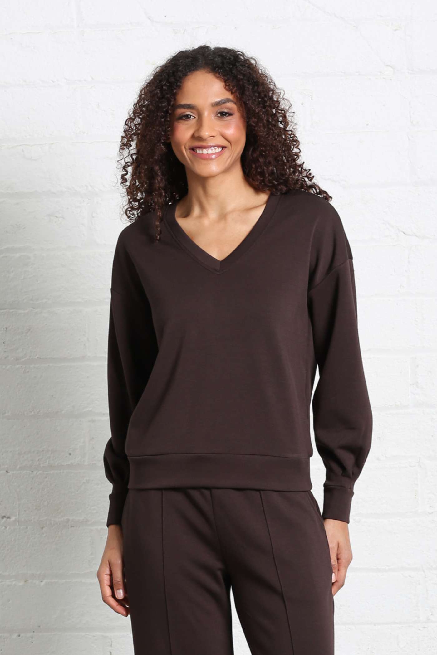 Ladies Relax & Renew Elara V-Neck Sweater-Close Up of Sweater