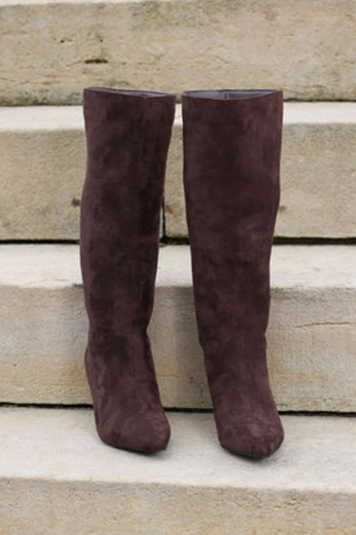 Ladies Daisy Chocolate Brown Long Boot-Front View