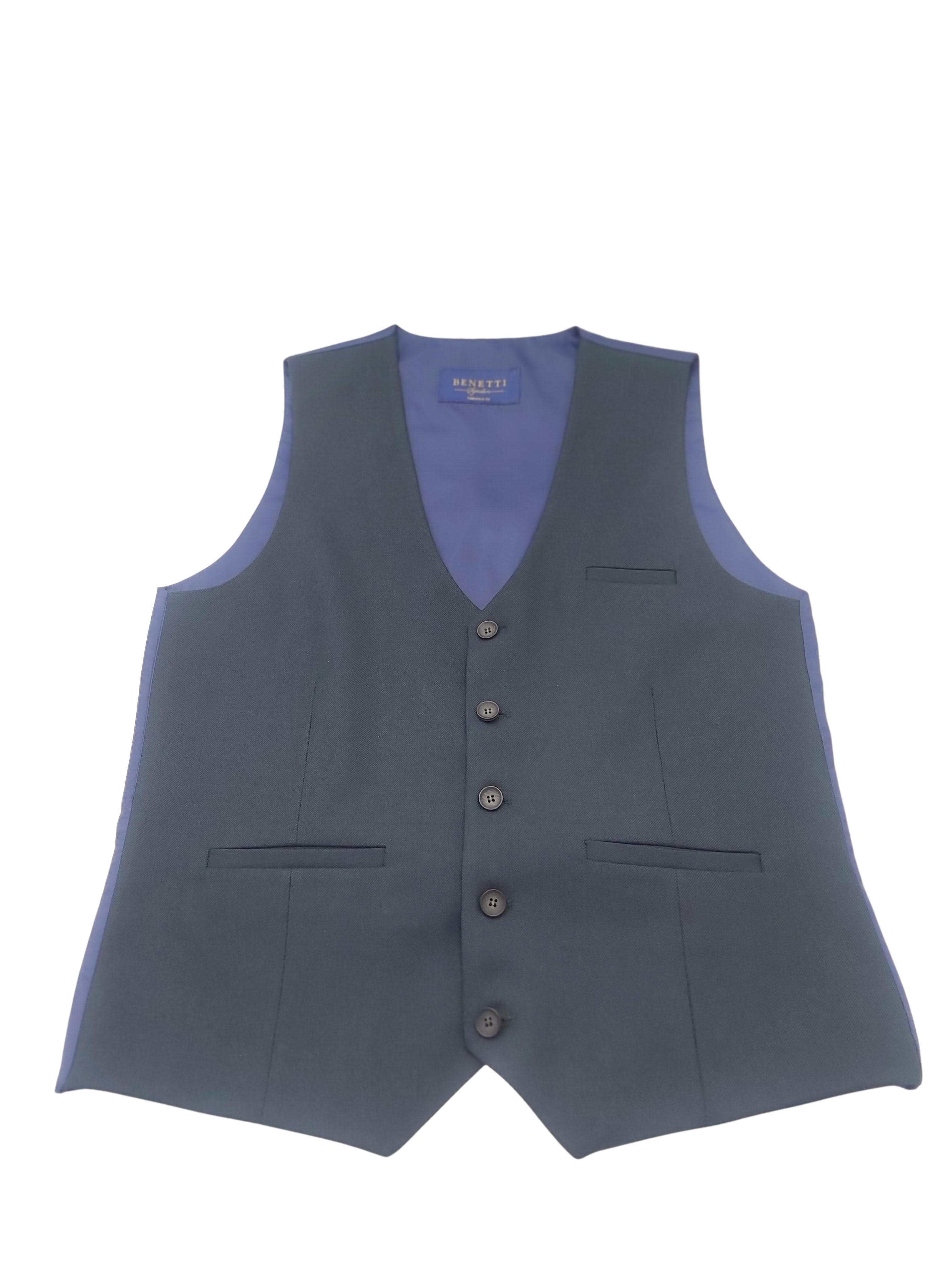 BENETTI Hugo Waistcoat Tailored Fit Emerald Emerald front view