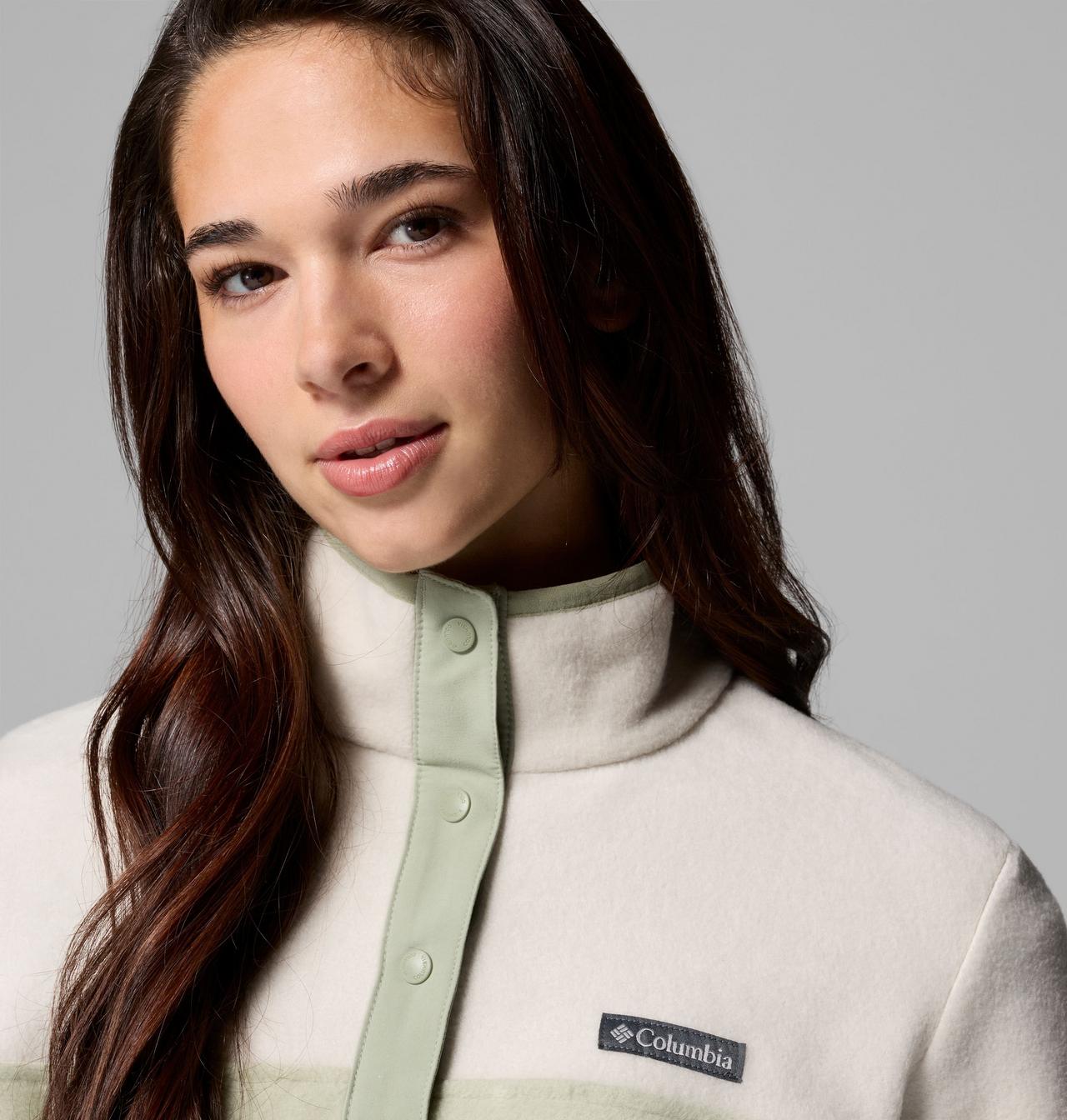 Womens Benton Springs™ 1/2 Snap Pull Over Ii-Safari Dark Stone-Zip Fastening View