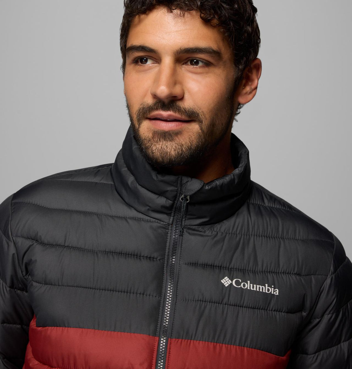 Columbia Men's Powder Lite II Jacket - Red Oxide / Shark, logo view