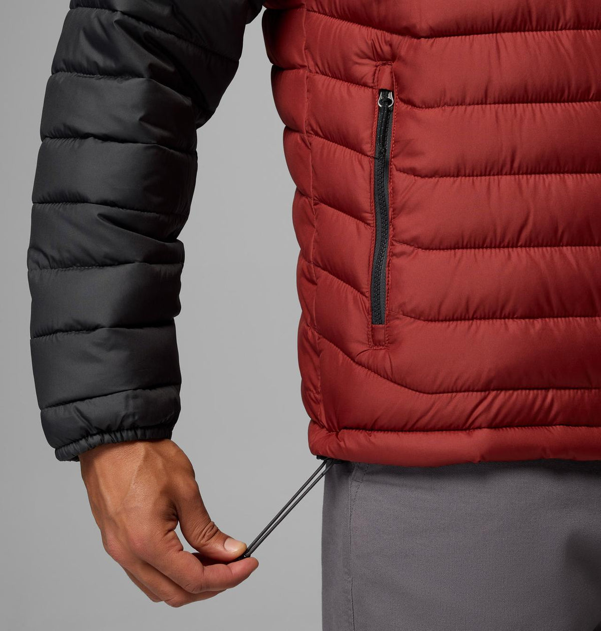 Columbia Men's Powder Lite II Jacket - Red Oxide / Shark, pocket view