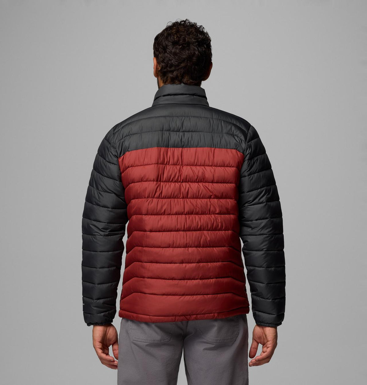 Columbia Men's Powder Lite II Jacket - Red Oxide / Shark, back view