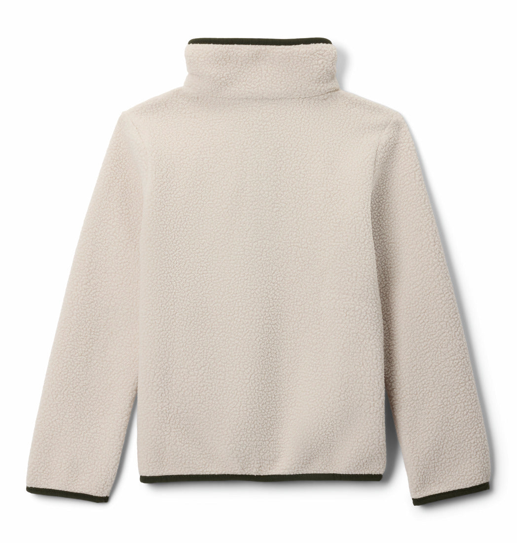 Beige fleece jacket on a white background