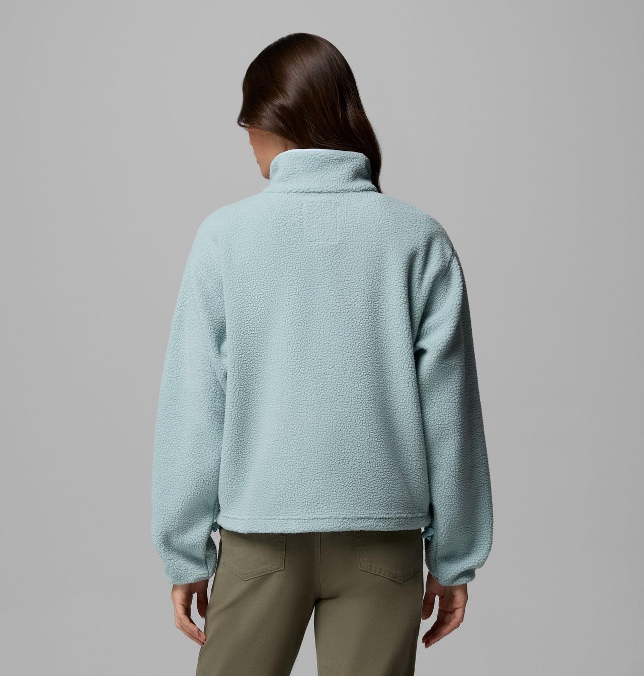 Womens Helvetia™ Ii Cropped Half Snap Fleece-Crushed Blue-Model Back View