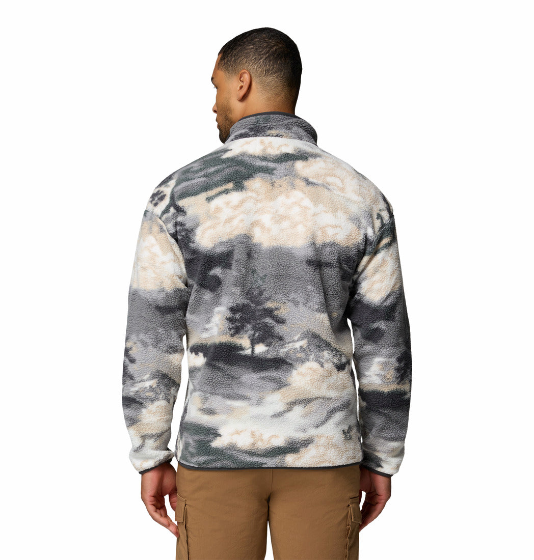 Columbia Mens Helvetia II Printed Half Snap Fleece in Shark Dreaming, back view