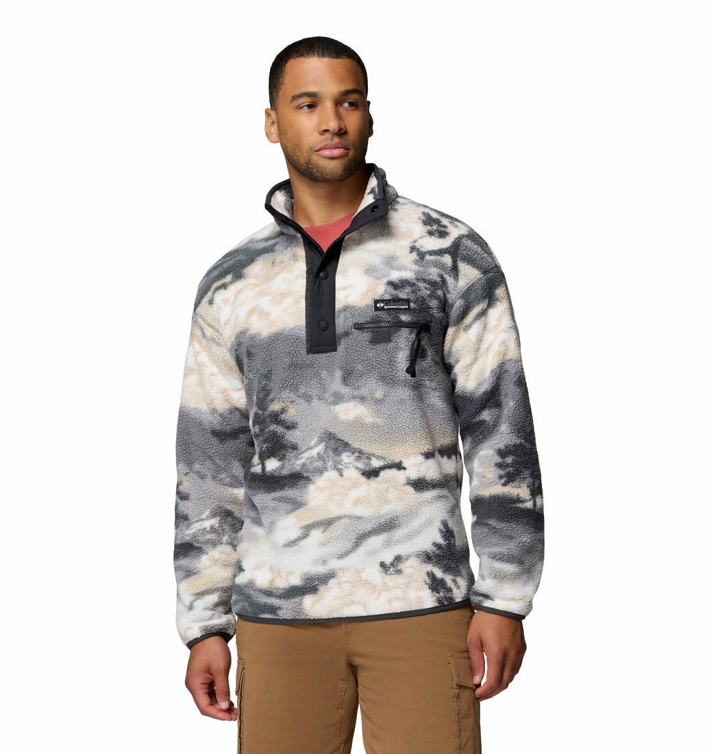 Columbia Mens Helvetia II Printed Half Snap Fleece in Shark Dreaming, front model view