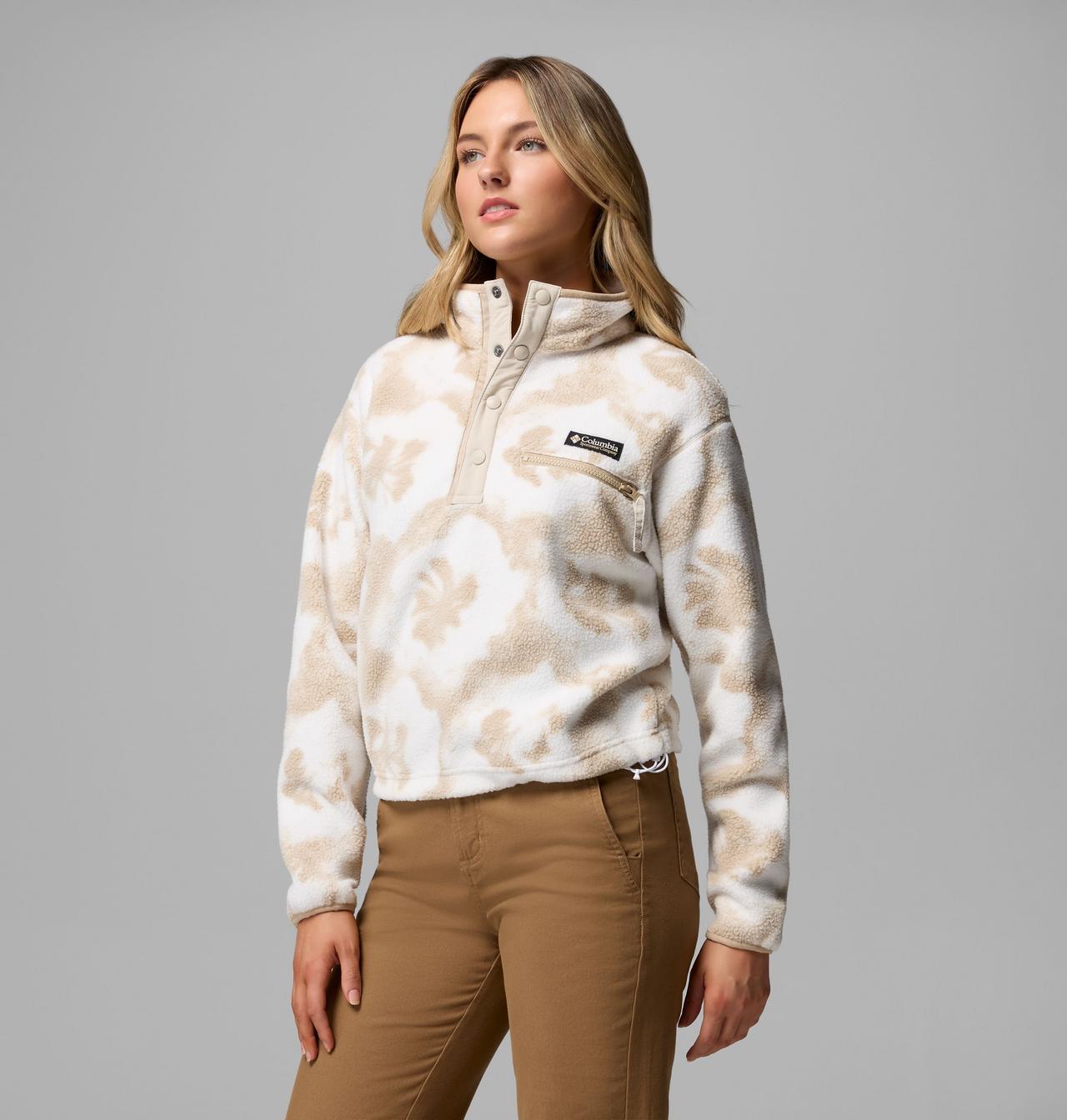 Womens Helvetia™ Ii Printed Cropped Half Snap-Sea Salt Retro-Closer View of the Front