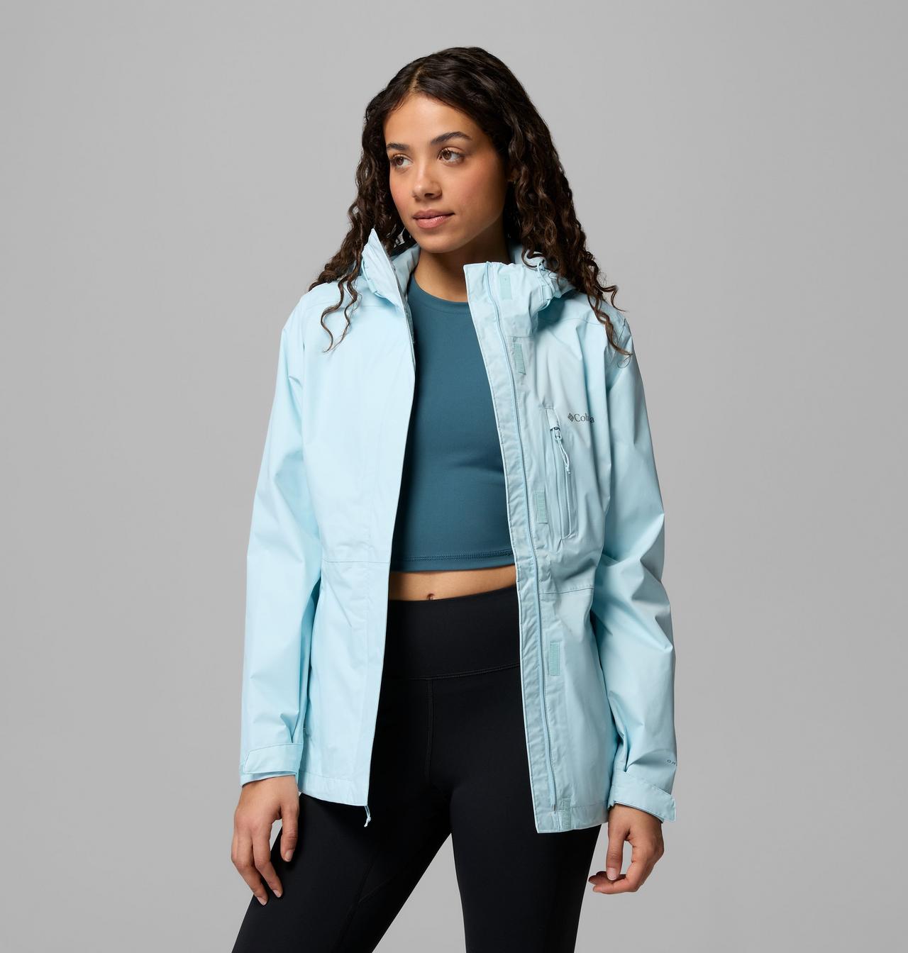 Womens Pouring Adventure™ Iii Jacket-Marine Light-Jacket Opened View