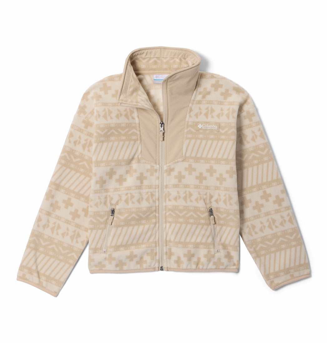 Columbia Boys Sequoia Grove Printed Fleece Jacket - Ancient Fossil, front view