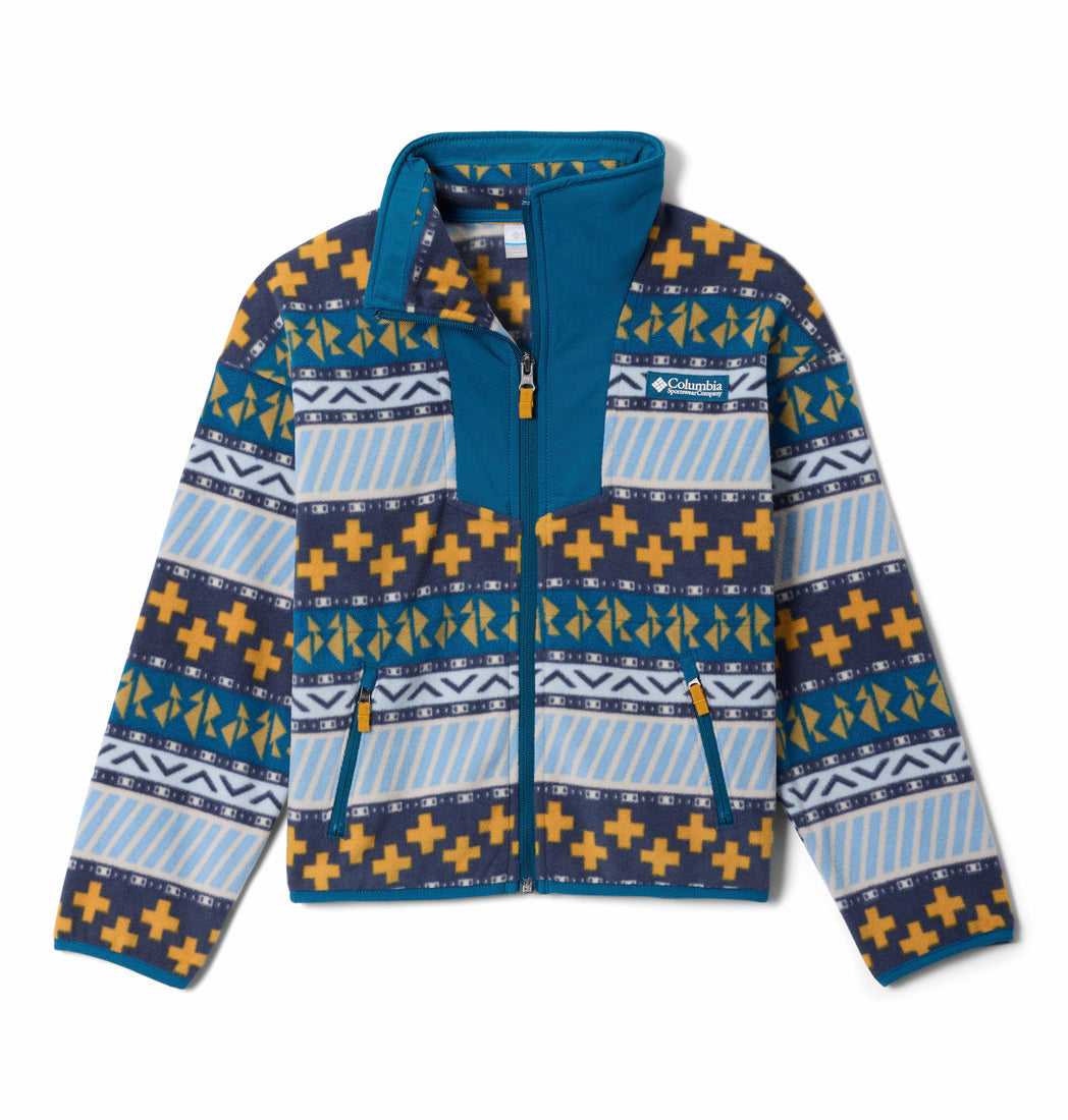 Columbia Boys Sequoia Grove Printed Fleece Jacket - Phoenix Blue, front view