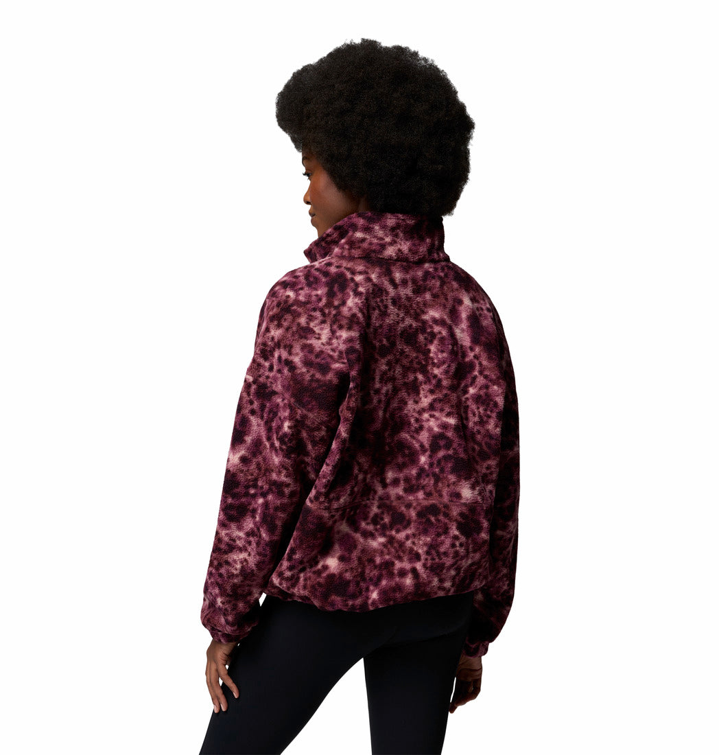 Columbia Timber Meadow half-zip printed fleece in Antique Mauve, back model view