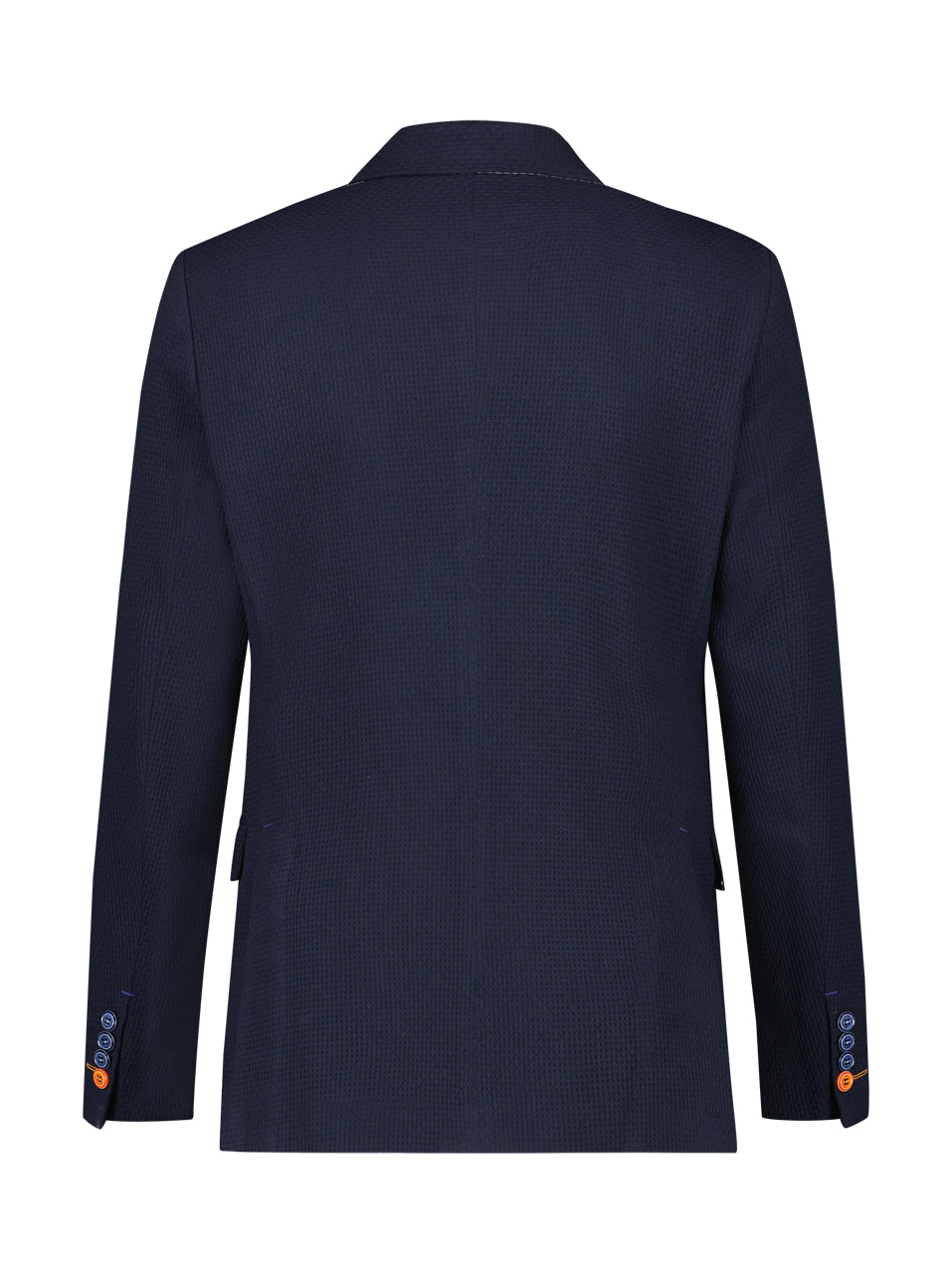 A Fish Named Fred Navy Bubble Textured Blazer Navy model front view
