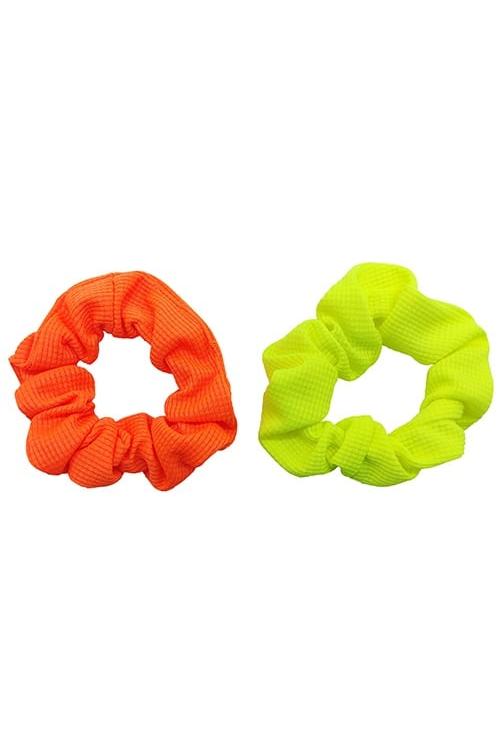 Girl's Yellow/Orange 2 Pack Scrunchie-Front View