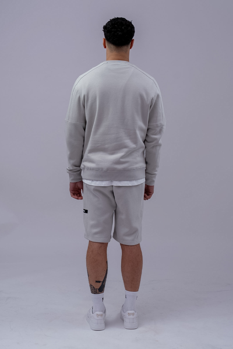 Supreme Being Angelo Powder Grey Shorts Powder Grey model front view