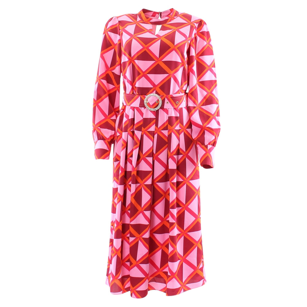 Ladies Sophia Pink Dresss-Ghost Front View