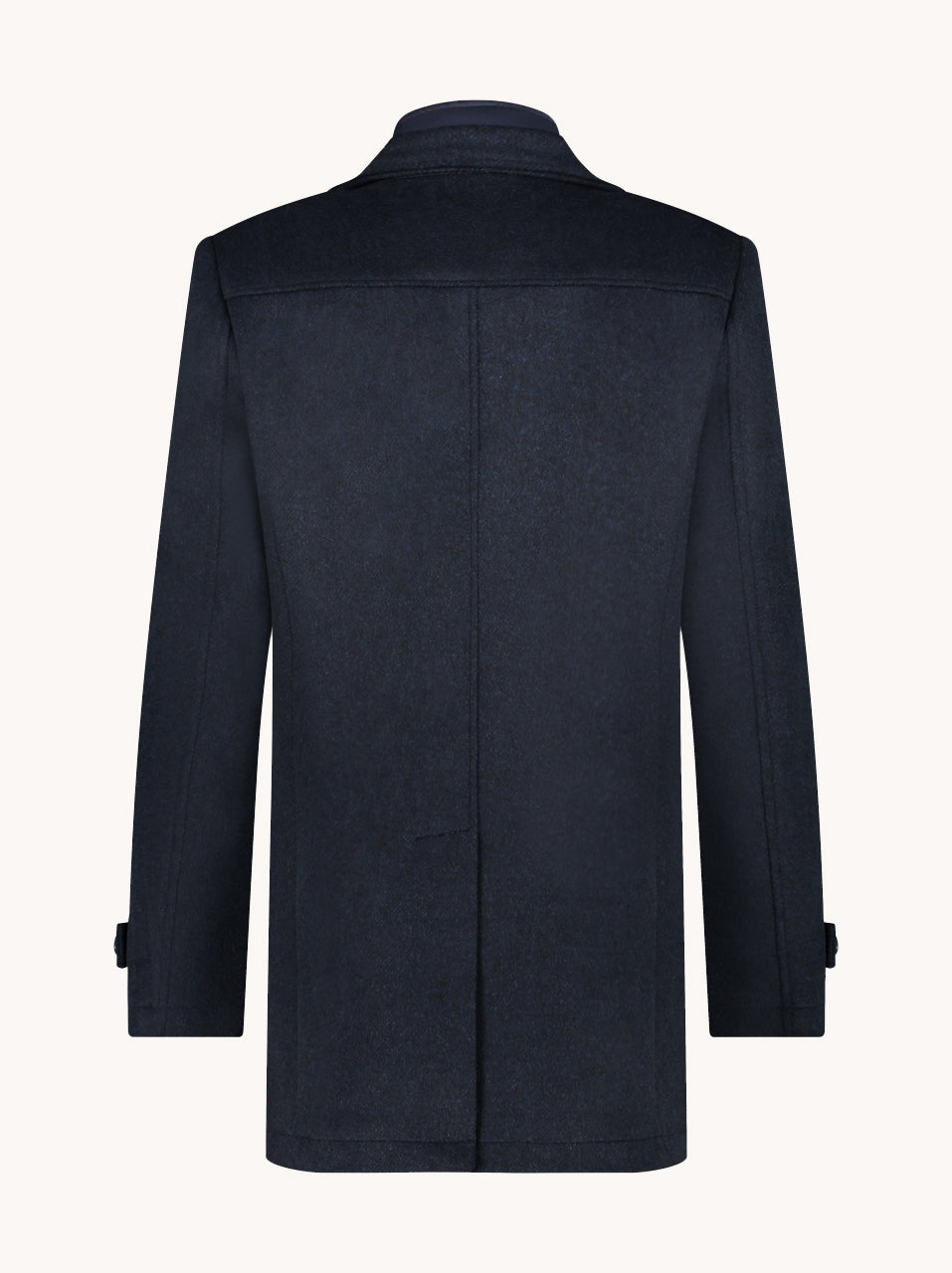 Navy blue coat on a white background