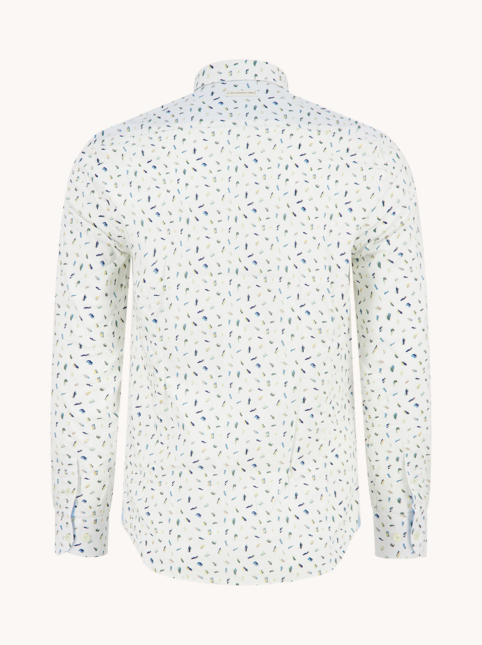 A Fish Named Fred Long Sleeve Shirt With Paint Stroke Pattern Multi/Green detail view