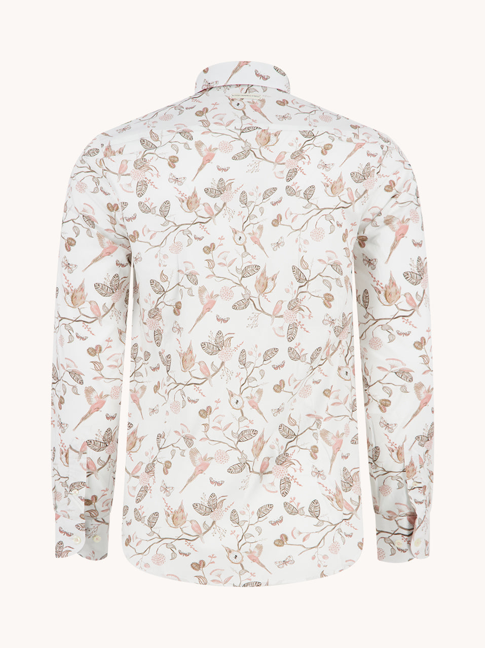 A Fish Named Fred Long Sleeve Shirt With Birdy Blooms Pattern Sand detail view