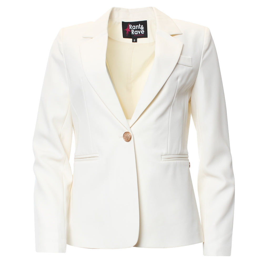 Amara Cream Blazer -Front view