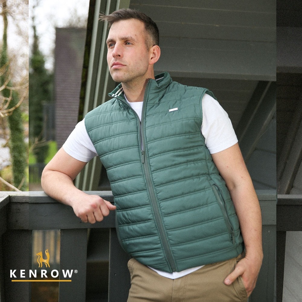 Men's Lee Green Gilet-Model Front View