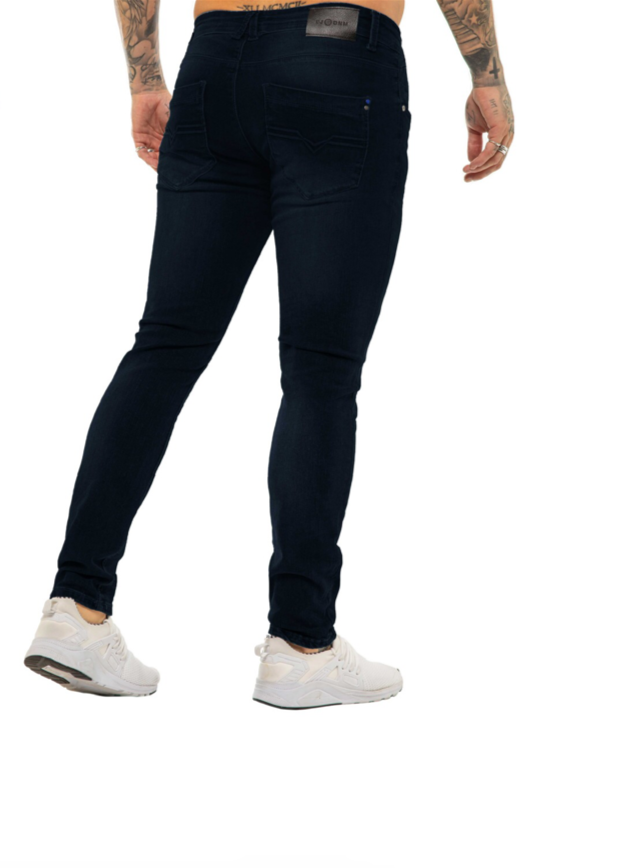 EM629 Navy Tapered Fit Jean-Back view