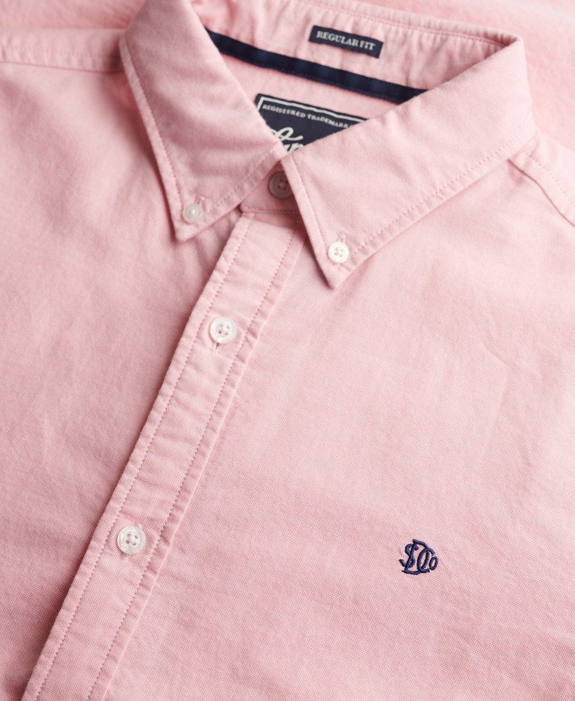 SUPERDRY Classic Oxford Long Sleeve Shirt-City Pink Chambray City Pink Chambray detail view
