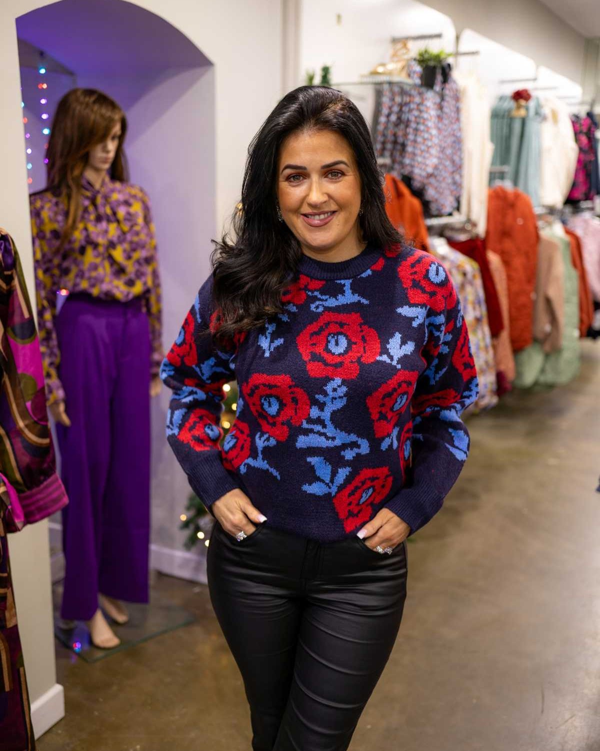 Tina in Paige Navy Jumper