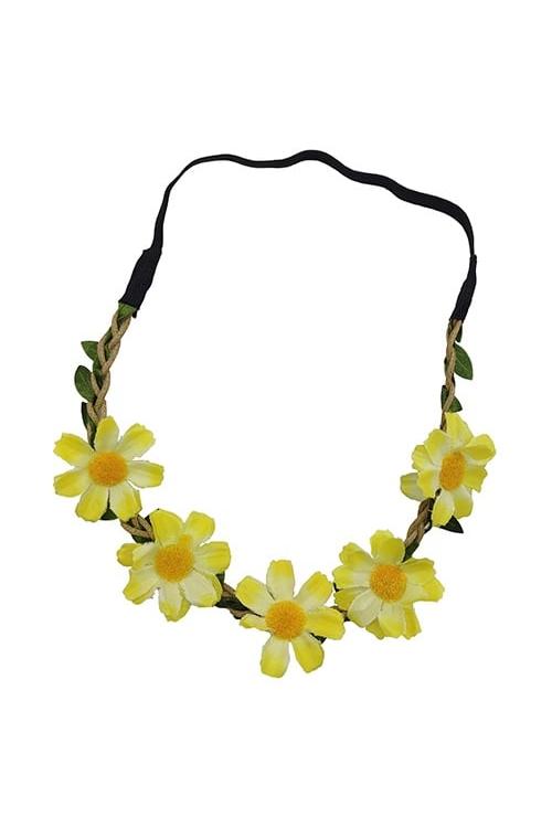 Girl's Yellow Flower Headband-Front View