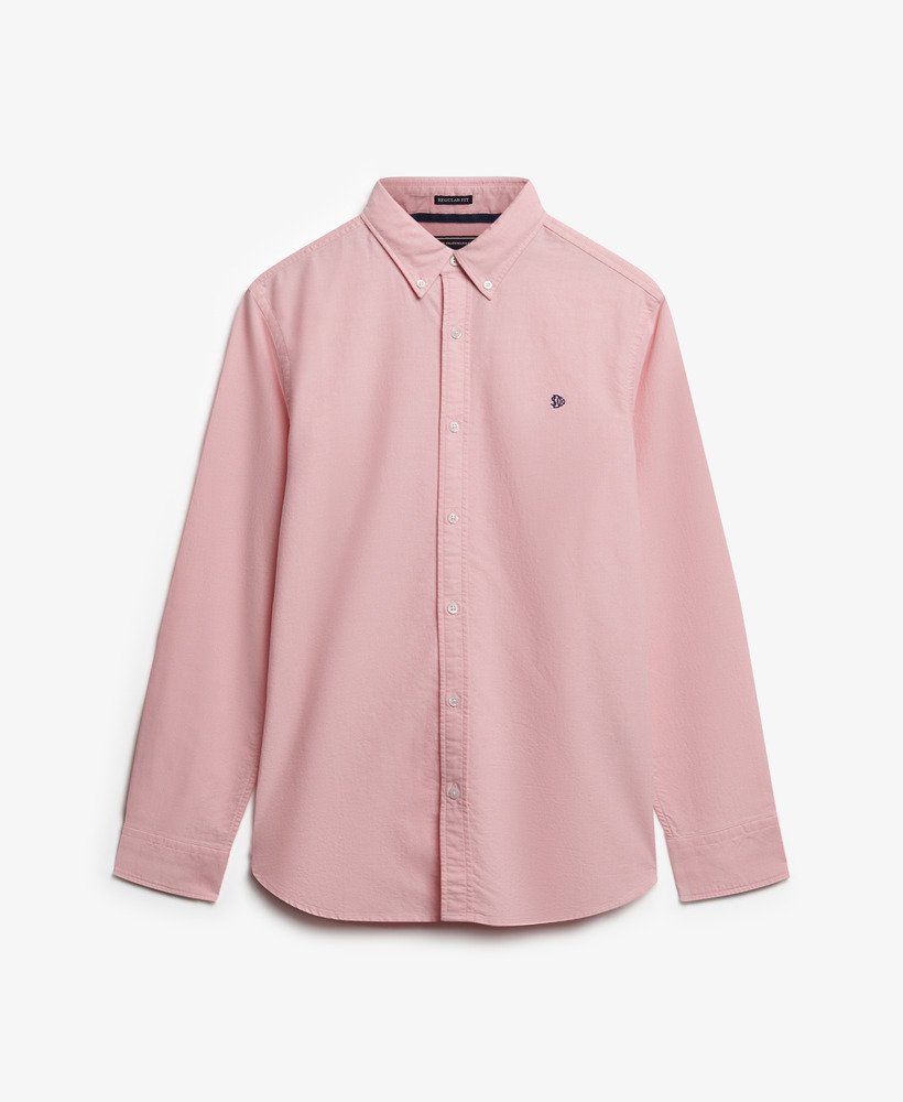 SUPERDRY Classic Oxford Long Sleeve Shirt-City Pink Chambray City Pink Chambray back view