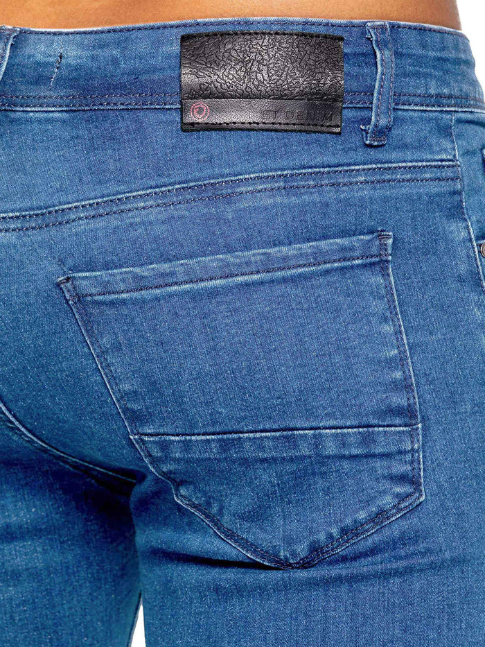 EM629 Light Stone Wash Tapered Jean-Back close up
