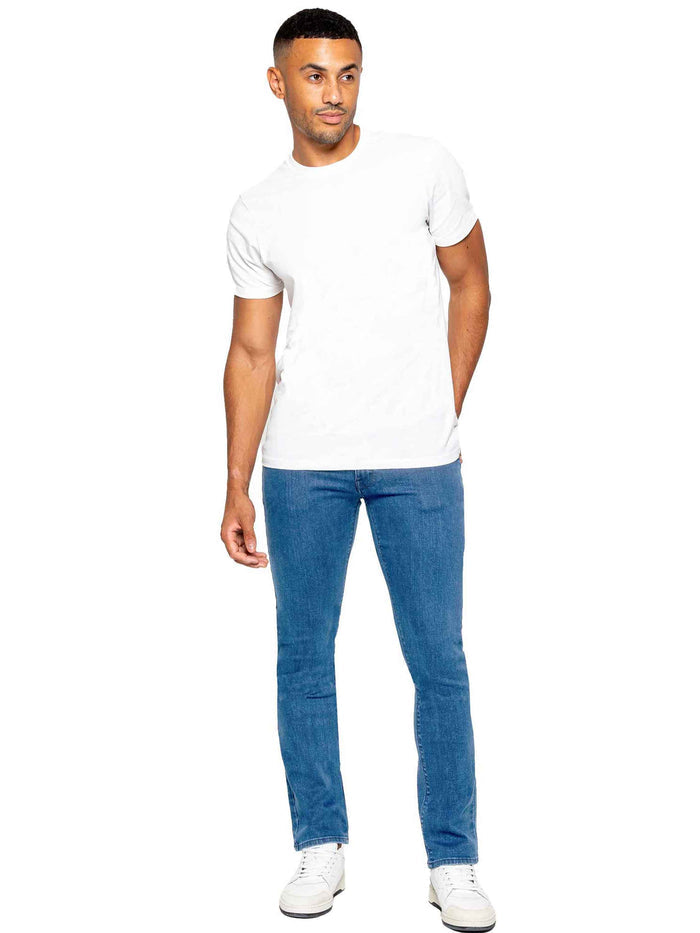EM629 Light Stone Wash Tapered Jean-Full model view