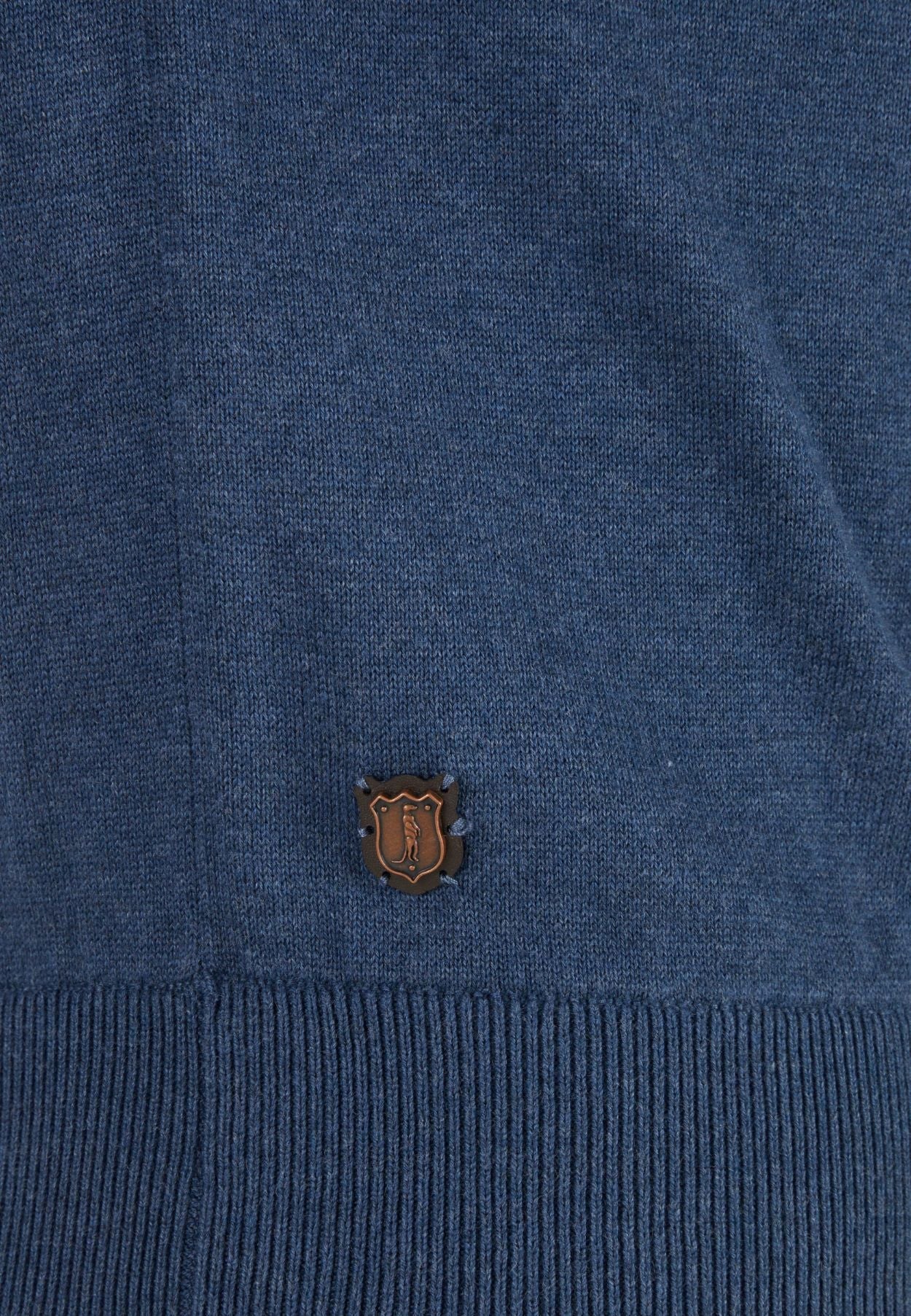 Men's Harry 1/4 Zip Knit Jumper - Blue Chine-Close Up View