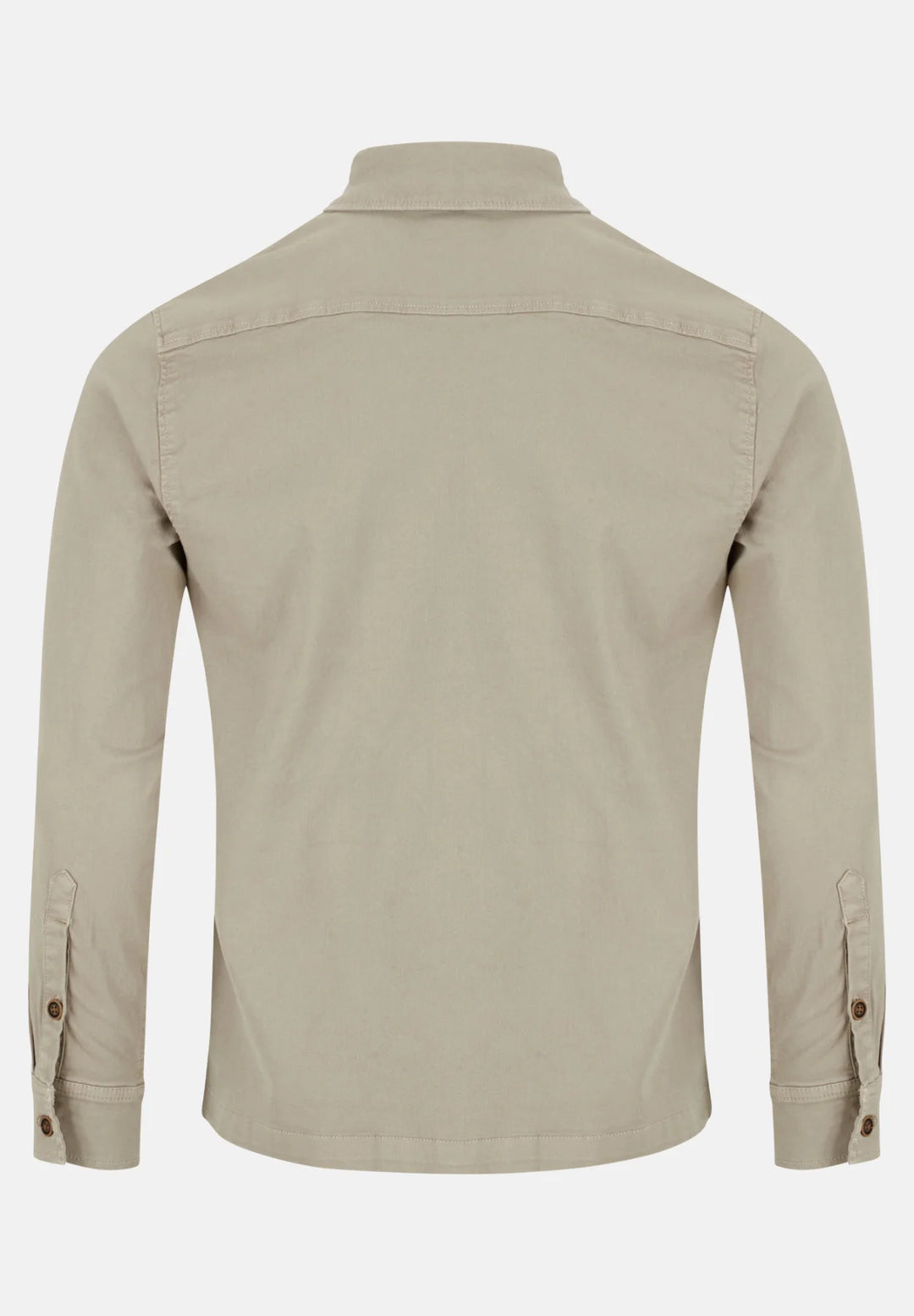 Men's Twill Dark Khaki Overshirt-Back View