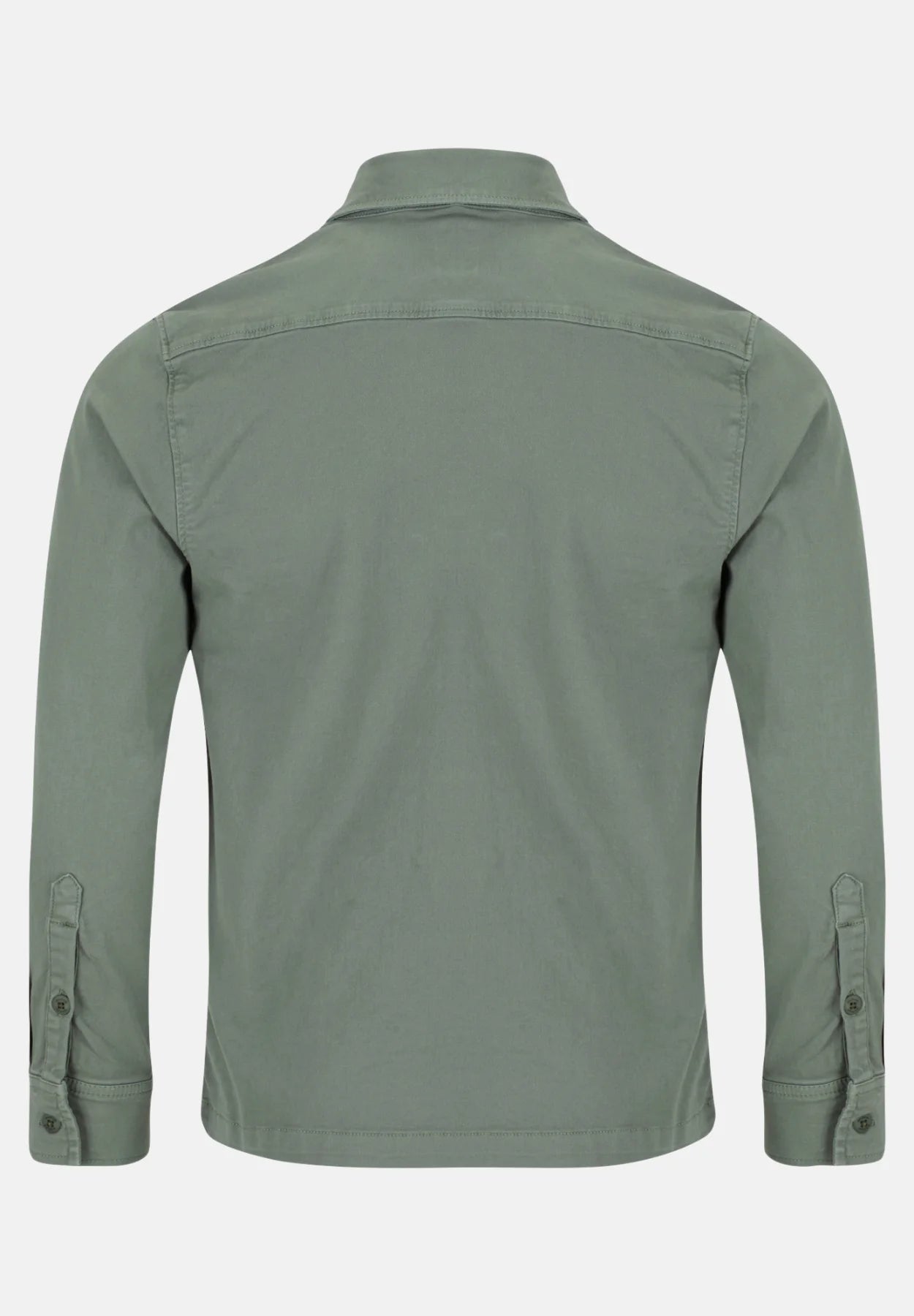 Men's Twill Olive Overshirt-Back View