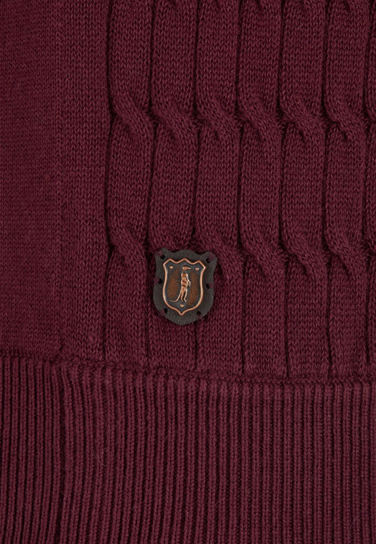 Men's Queen Crew Neck Knitwear - Tawny-Close Up View