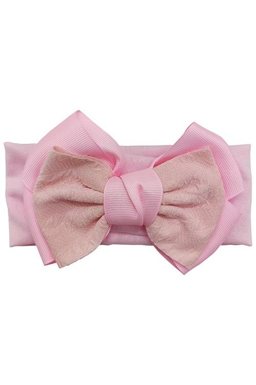 Girl's Pink Kylie Bow-Front View