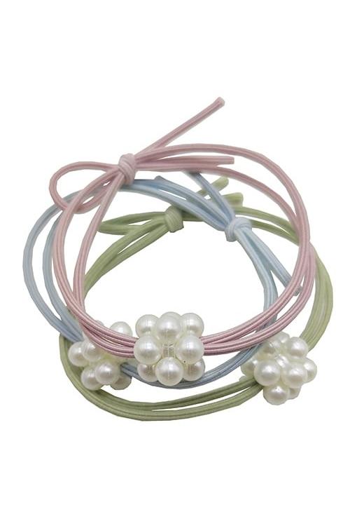 Girl's 3 Pack Pearl Elastic-Front View