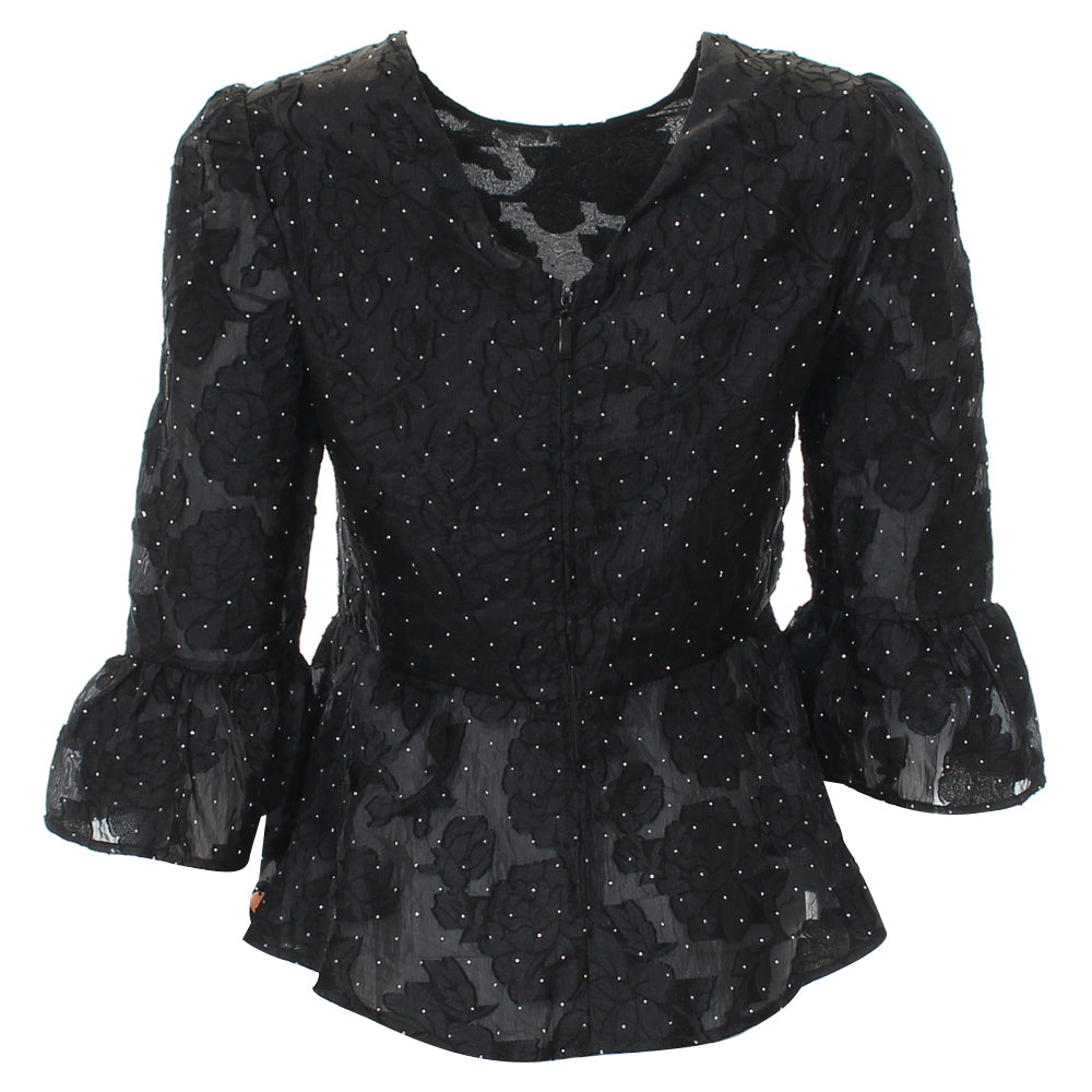 RANT & RAVE LADIES Alla Black Top Black flat front view