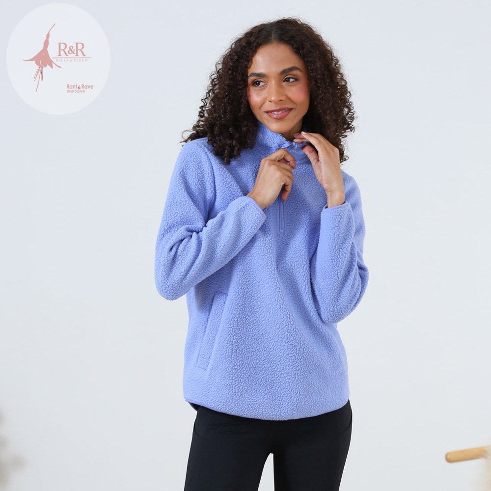RANT & RAVE LADIES Angie Blue Half Zip Blue detail view