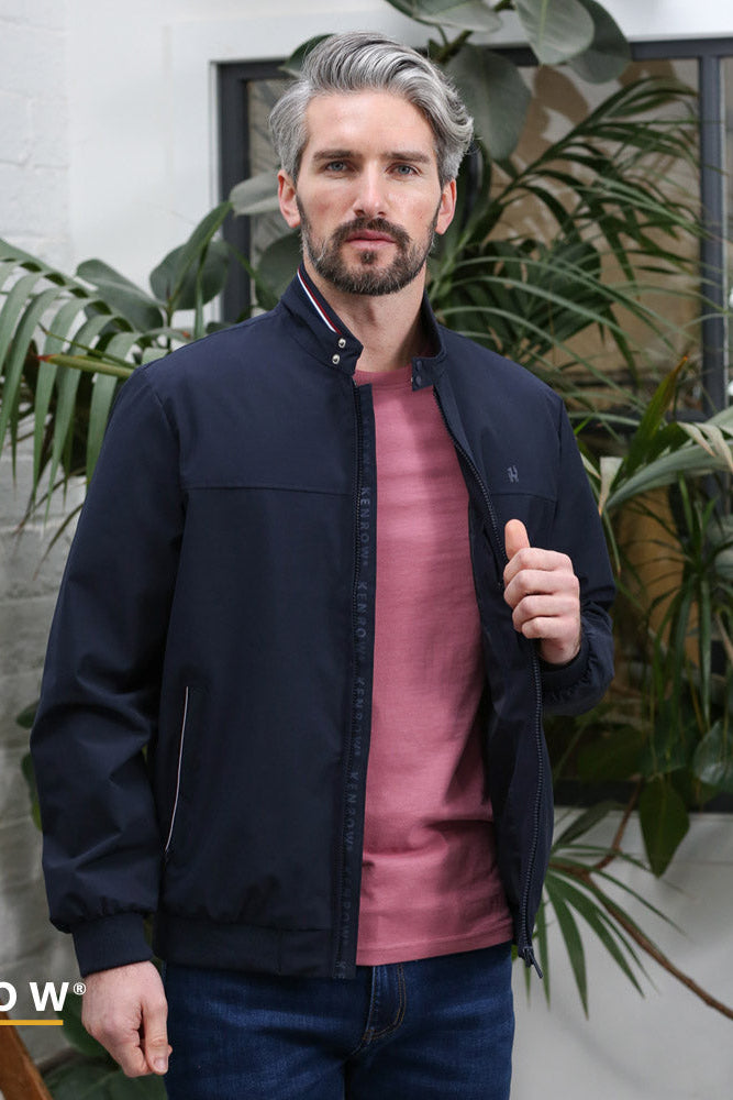 Kenrow Menswear Aston Navy Bomber Navy front view