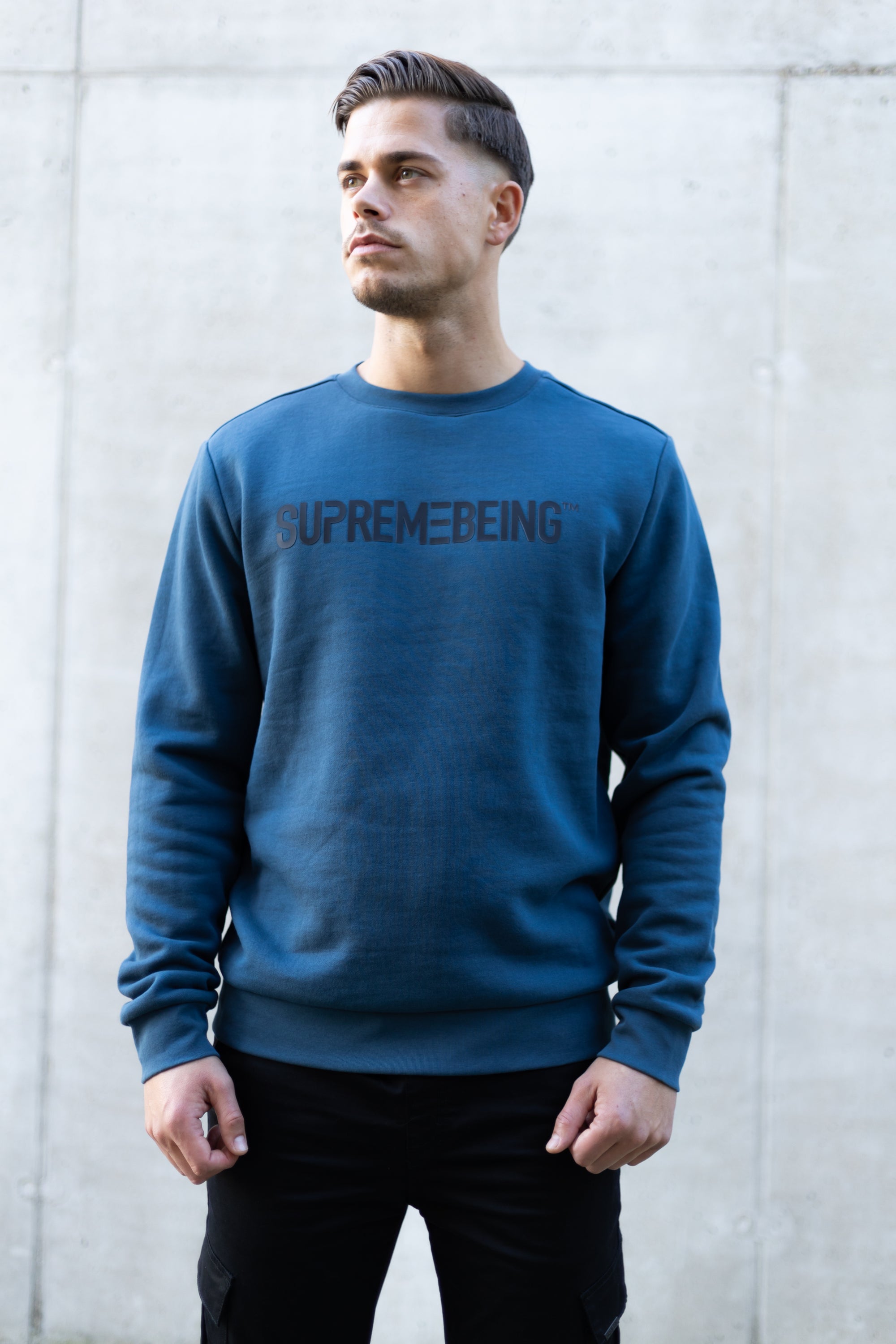Men's Energy Azure Teal Sweatshirt-Model Front View